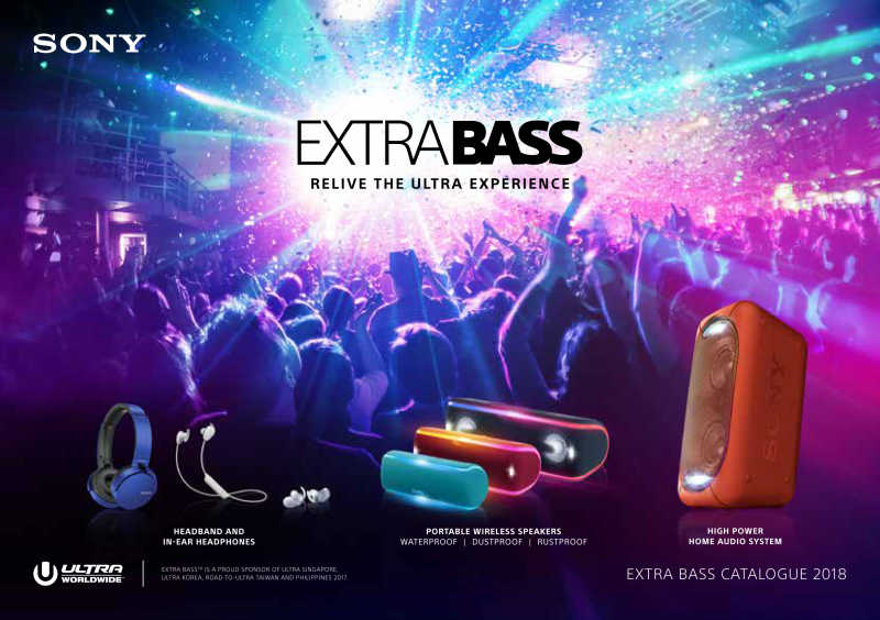 Sony Ultra Extra Bass catalogue design 2018